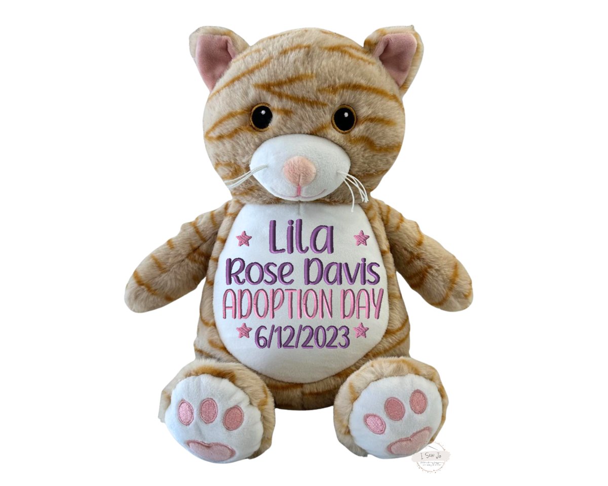 Personalized Adoption Day Stuffed AnimalI Sew Jo