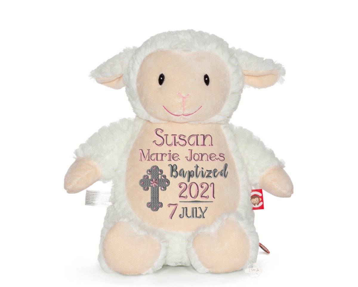 Personalized Baptism Stuffed AnimalI Sew Jo