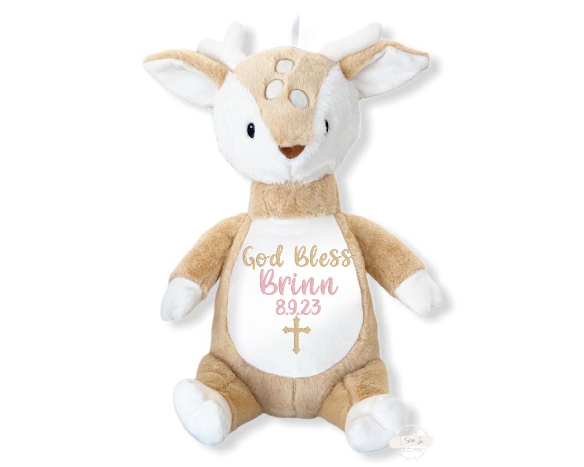 Personalized Baptism Stuffed AnimalI Sew Jo