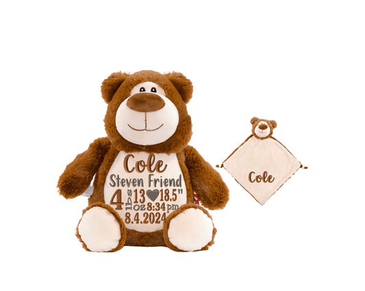 Brown Bear Birth Stat SetCubbies