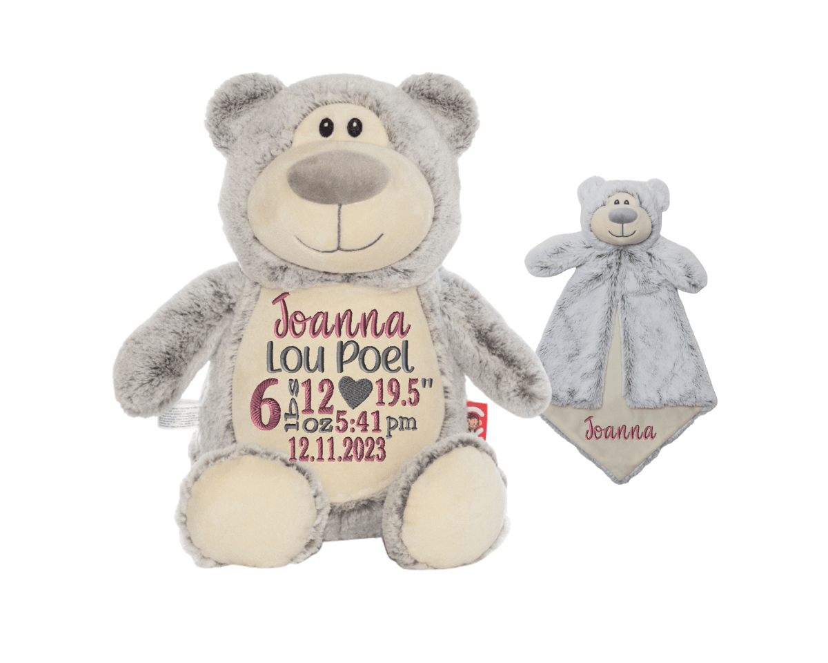 Gray Bear Birth Stat SetCubbies