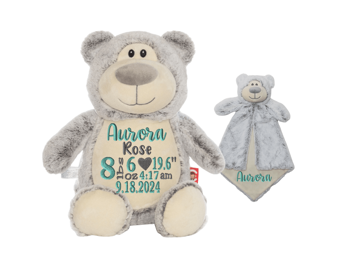 Gray Bear Birth Stat SetCubbies