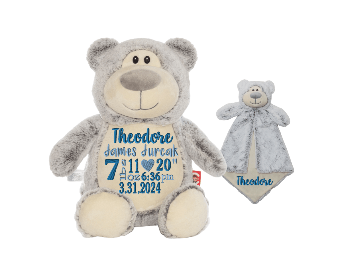 Gray Bear Birth Stat SetCubbies