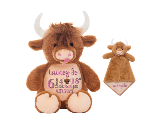 Highland Cow Birth Stat SetCubbies