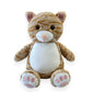 Personalized Kitty Cat Birth Stat Stuffed Animal & LoveyI Sew Jo