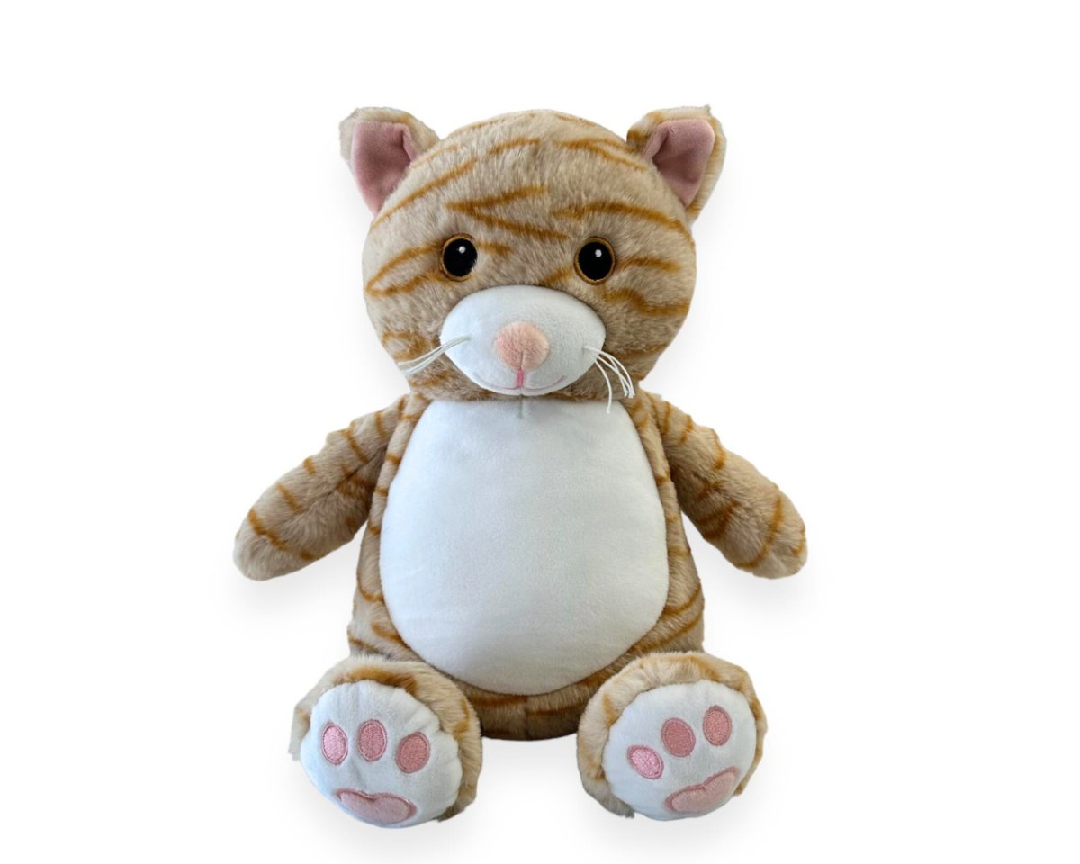 Personalized Kitty Cat Birth Stat Stuffed Animal & LoveyI Sew Jo