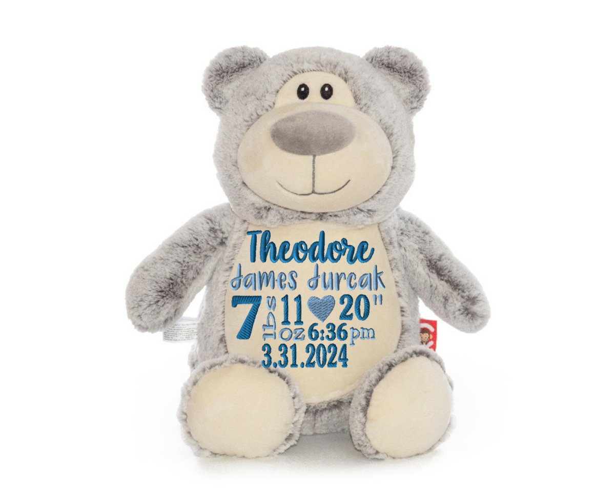 Personalized Grey Bear Birth Stat Stuff AnimalLITTLE ELSKA