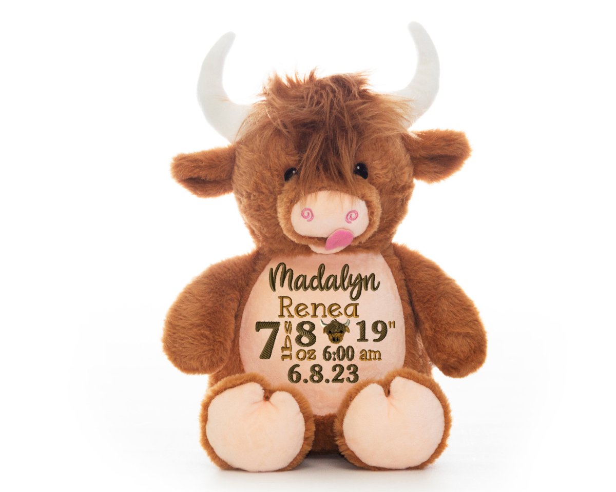 Personalized Highland Cow Birth Stat Stuff AnimalLITTLE ELSKA