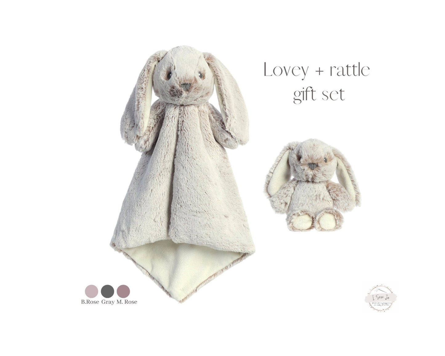 Bunny Lovey and Rattle Gift SetEbba