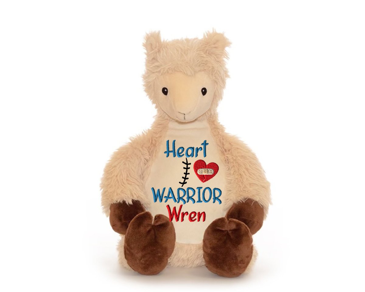 Personalized Heart Warrior Stuffed AnimalI Sew Jo