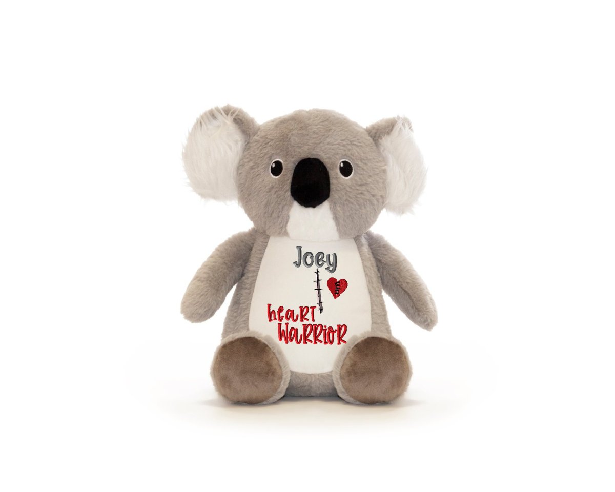 Personalized Heart Warrior Stuffed AnimalI Sew Jo