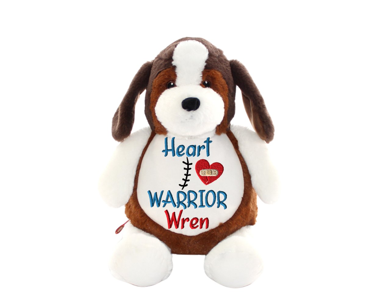 Personalized Heart Warrior Stuffed AnimalI Sew Jo