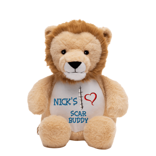 Personalized Heart Warrior Stuffed AnimalI Sew Jo