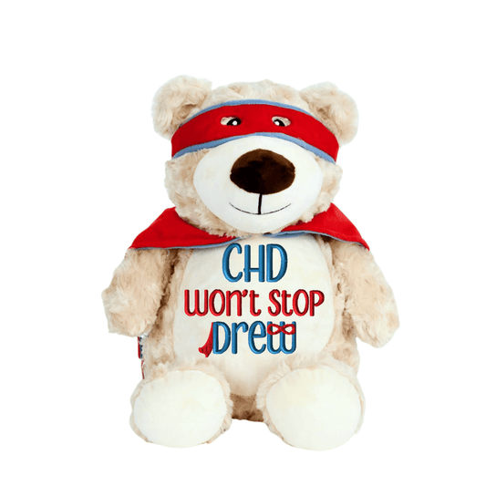 Personalized Heart Warrior Stuffed AnimalI Sew Jo