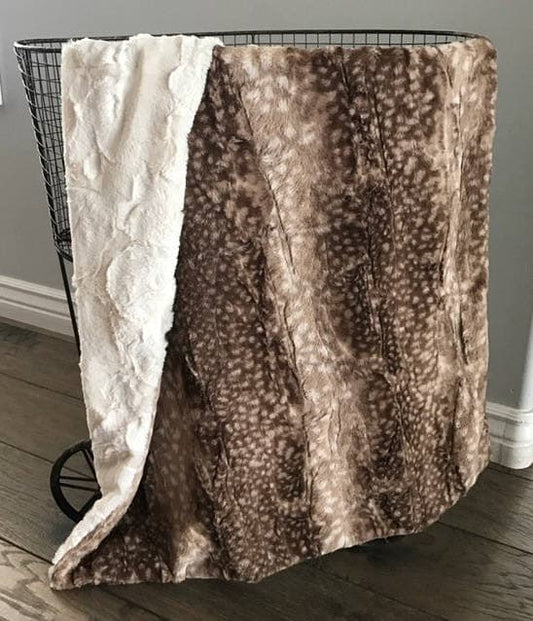 Neutral Animal Print Minky Baby BlanketI Sew Jo