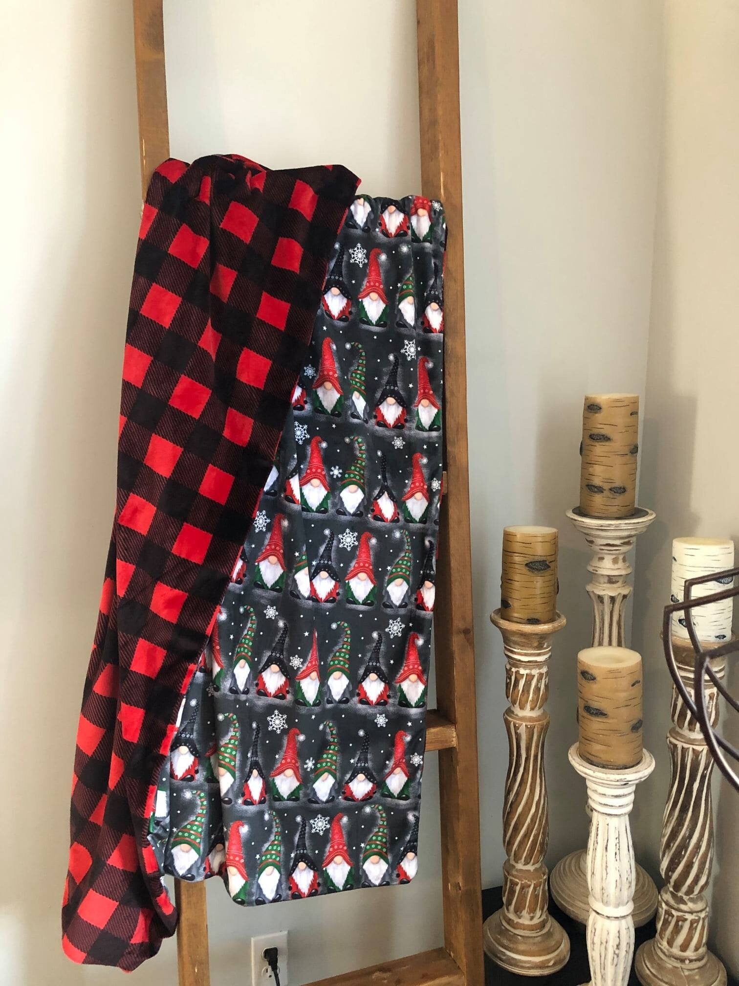 Large Buffalo Plaid Gnome Minky BlanketI Sew Jo