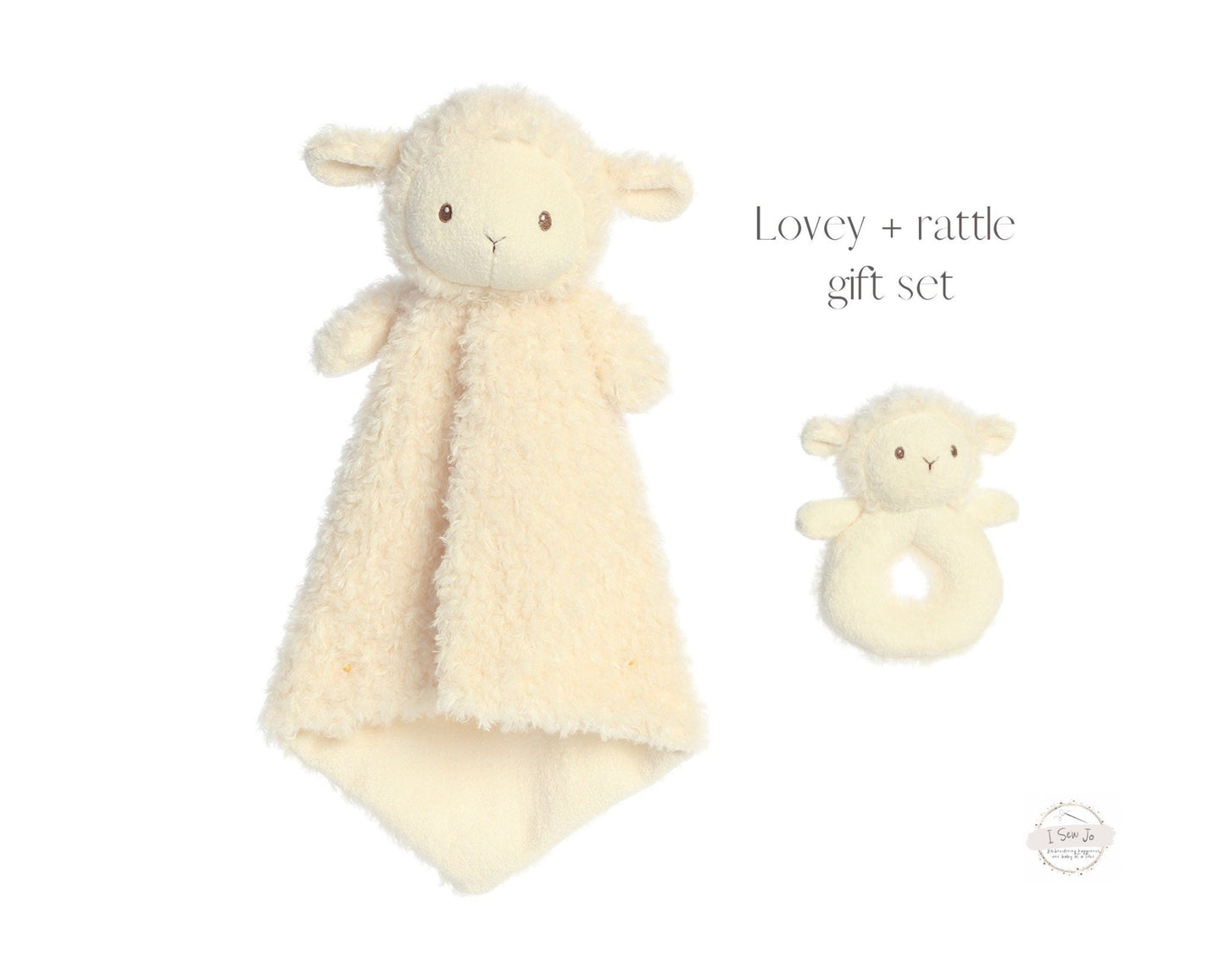 Lamb Lovey and Rattle Gift SetEbba