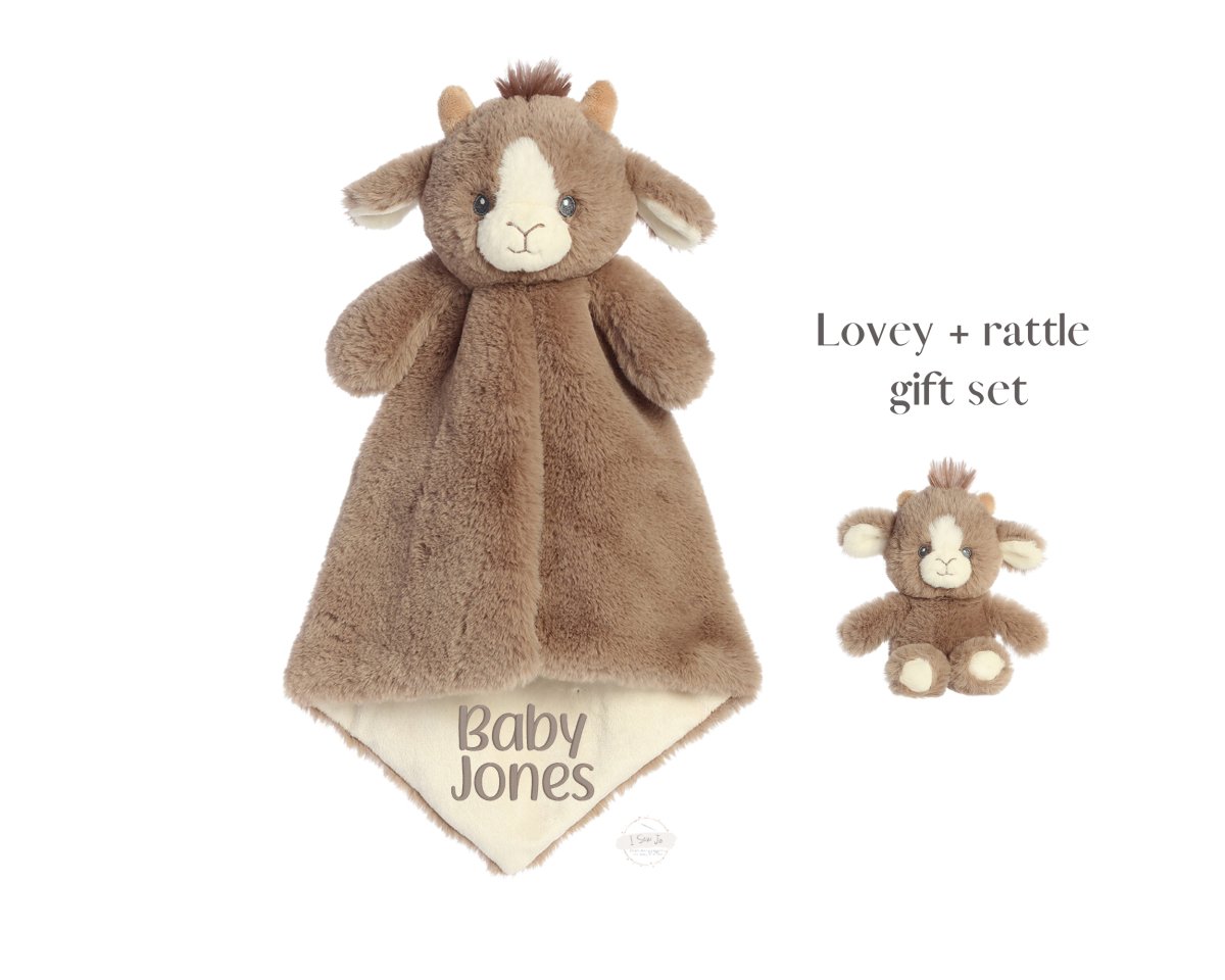 Billy Goat Lovey and Rattle Gift SetEbba