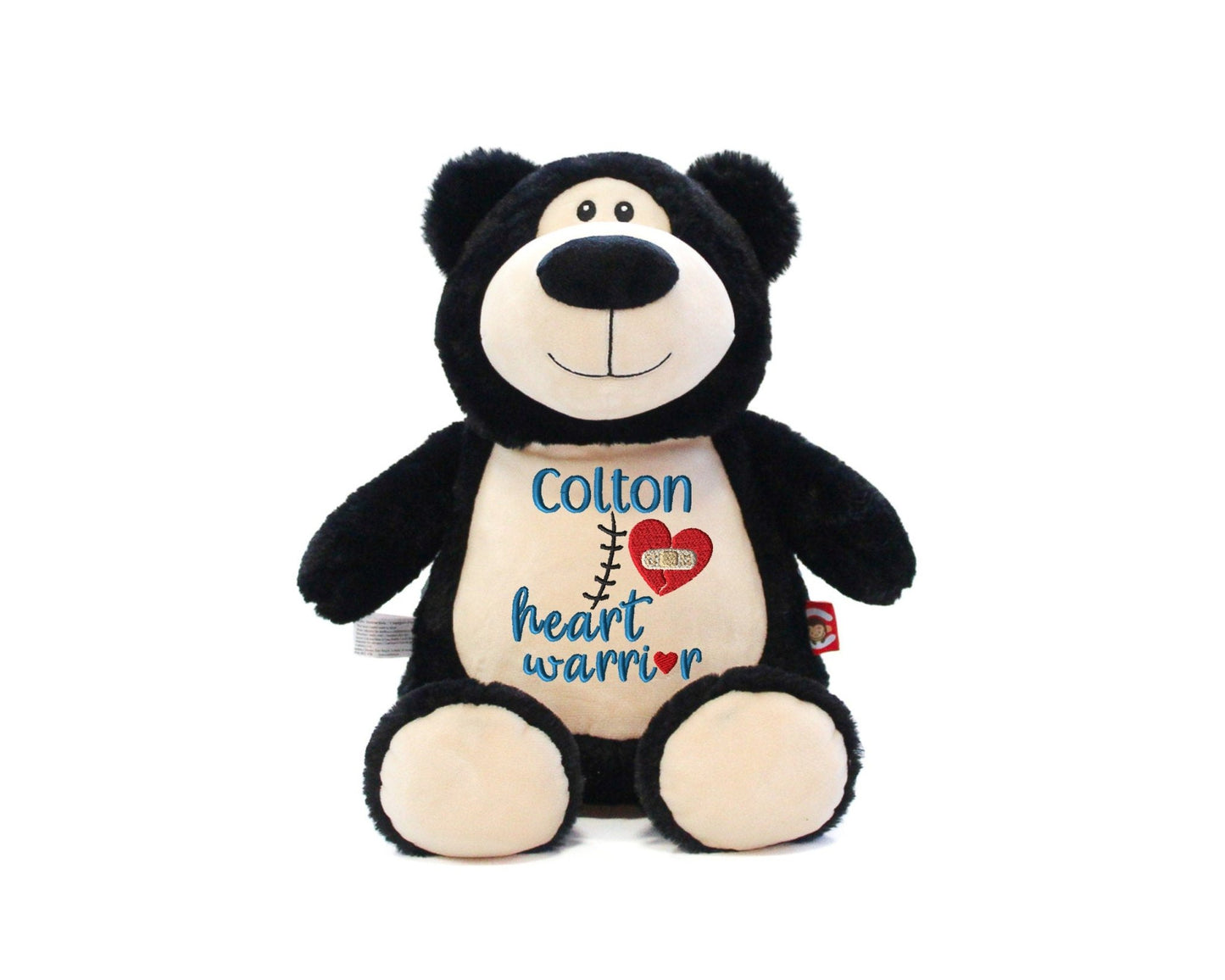 Personalized Heart Warrior Stuffed AnimalI Sew Jo