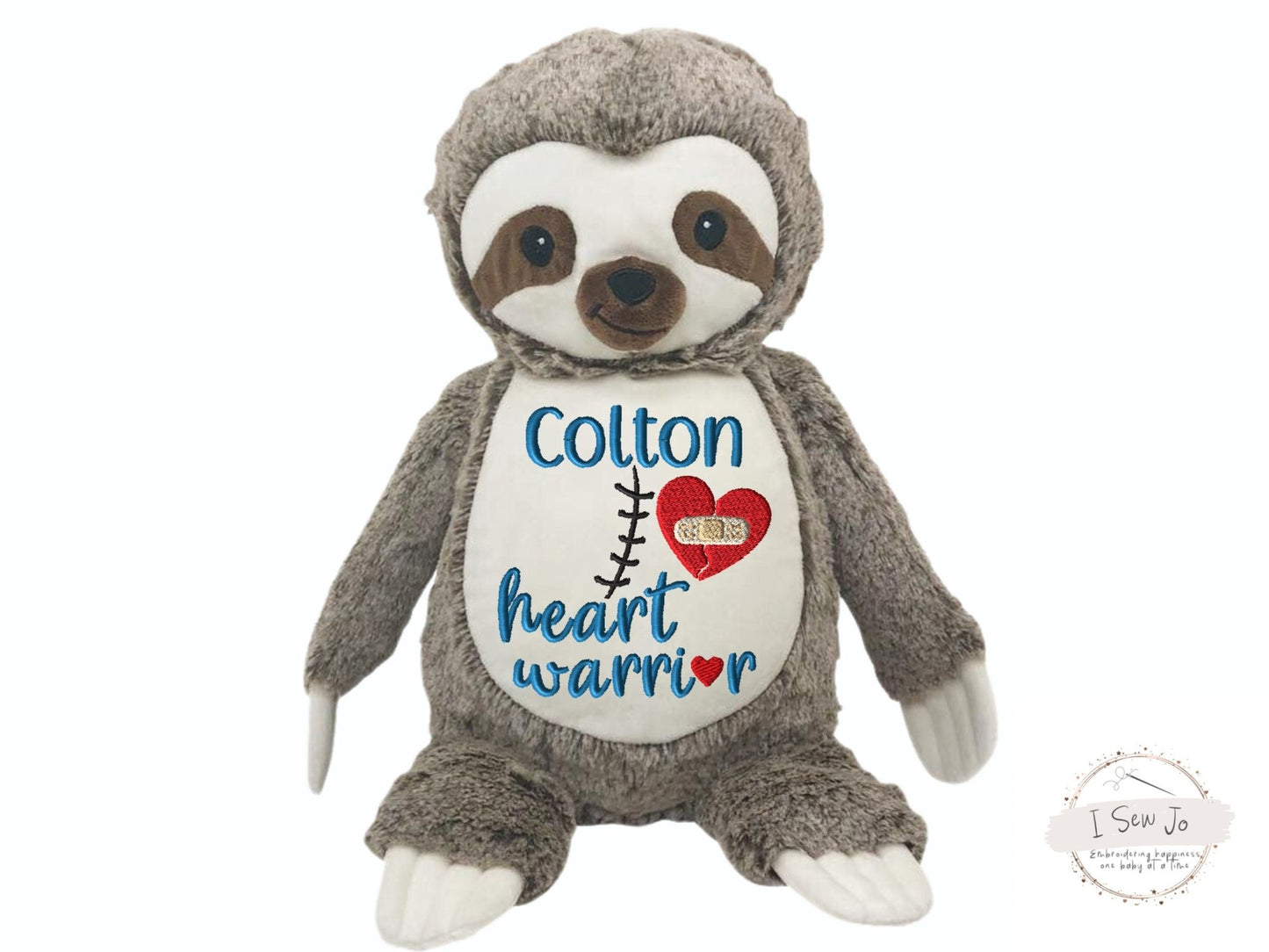 Personalized Heart Warrior Stuffed AnimalI Sew Jo