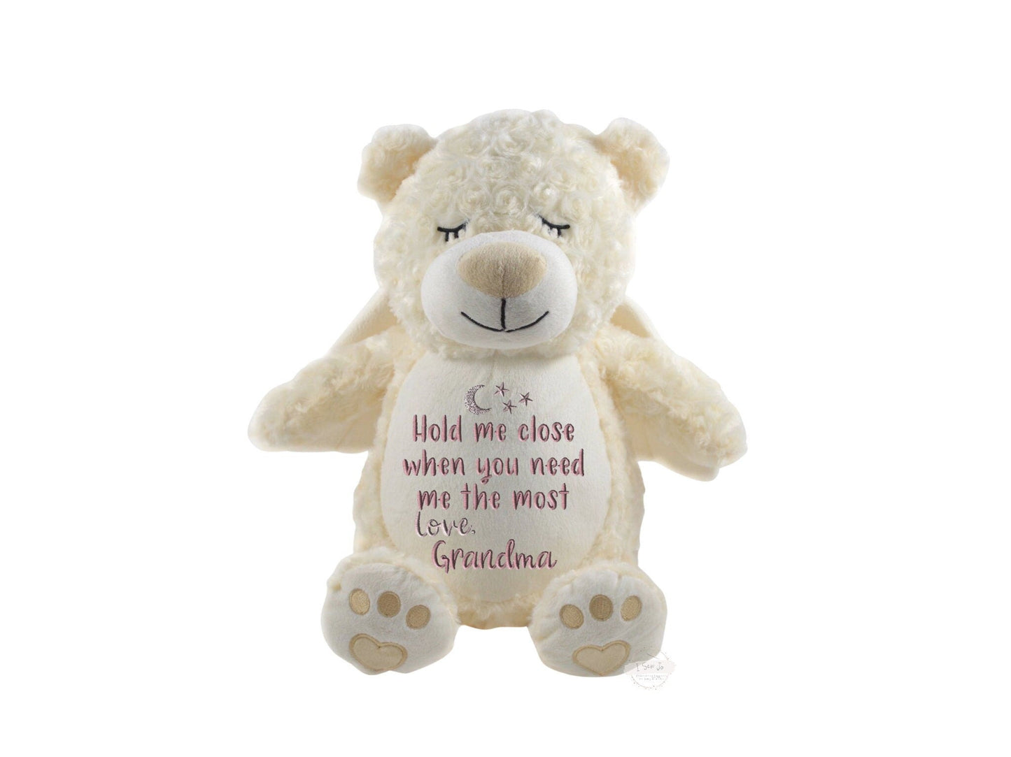 Personalized Hold Me Close Memorial Stuffed AnimalI Sew Jo