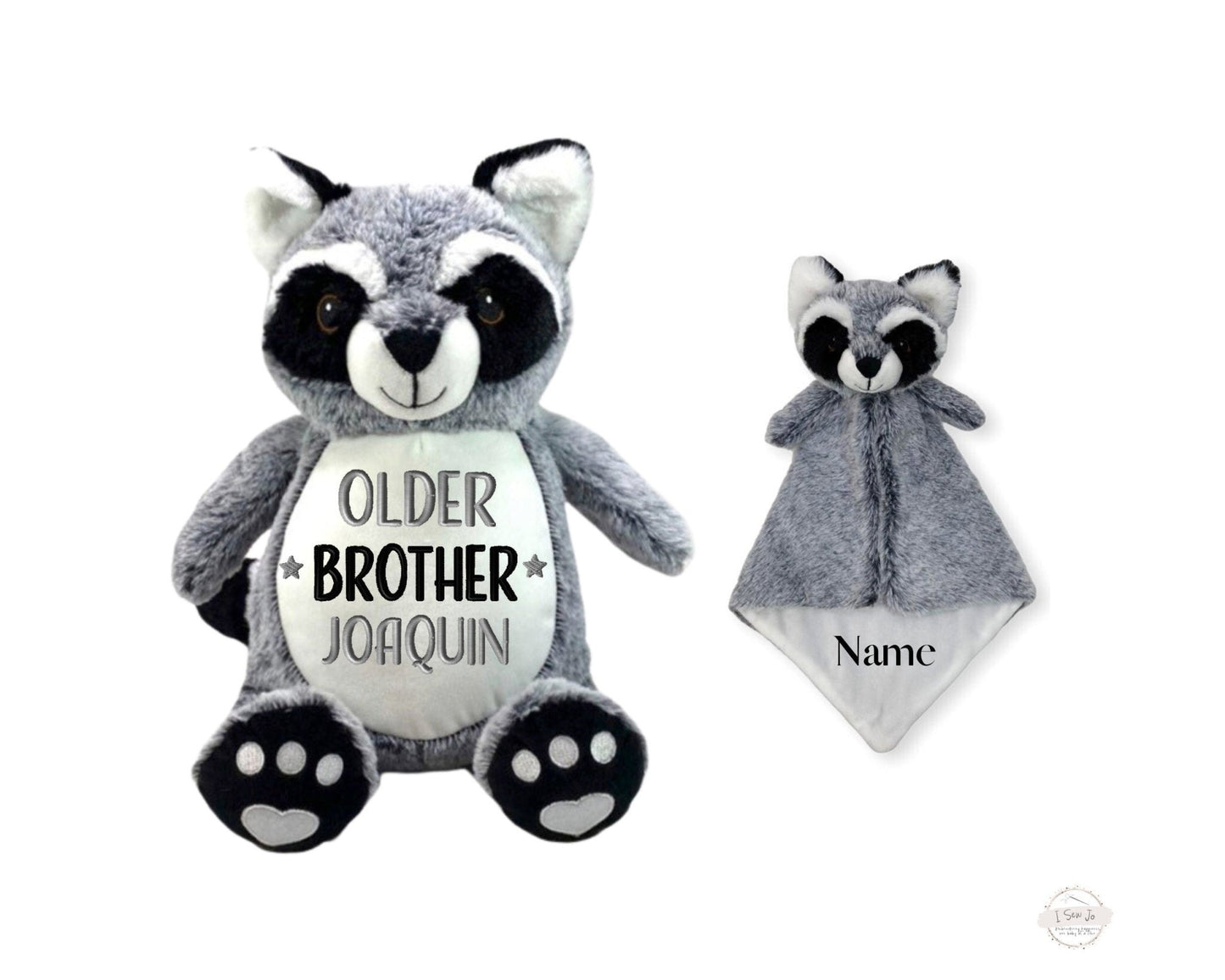 Personalized Raccoon Brother Stuffed Animal & LoveyLITTLE ELSKA