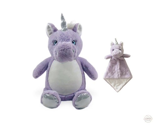 Personalized Unicorn Stuffed Animal Lovey SetLITTLE ELSKA