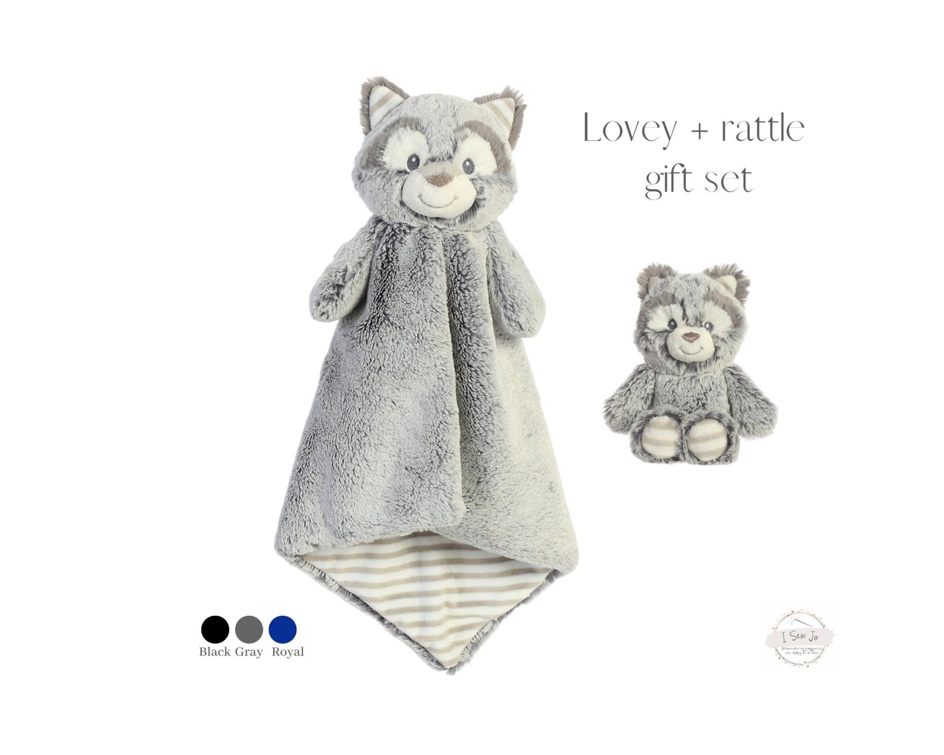 Rocko Raccoon Lovey and Rattle Gift SetEbba