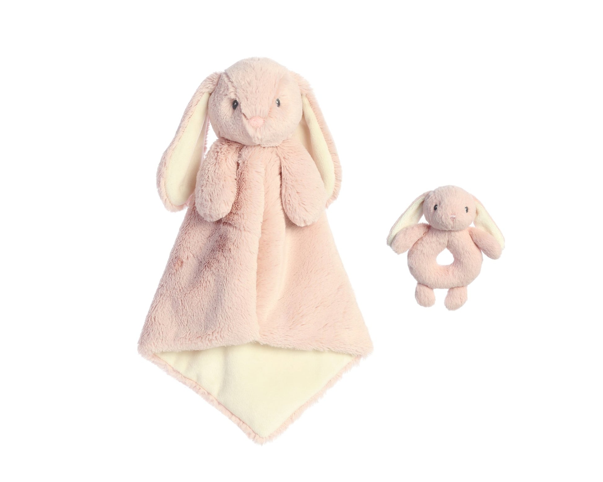 Rose Bunny Lovey and Rattle Gift SetEbba