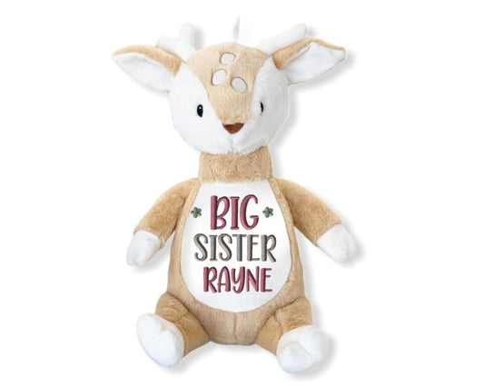 Personalized Big Sister Fawn Stuffed AnimalI Sew Jo