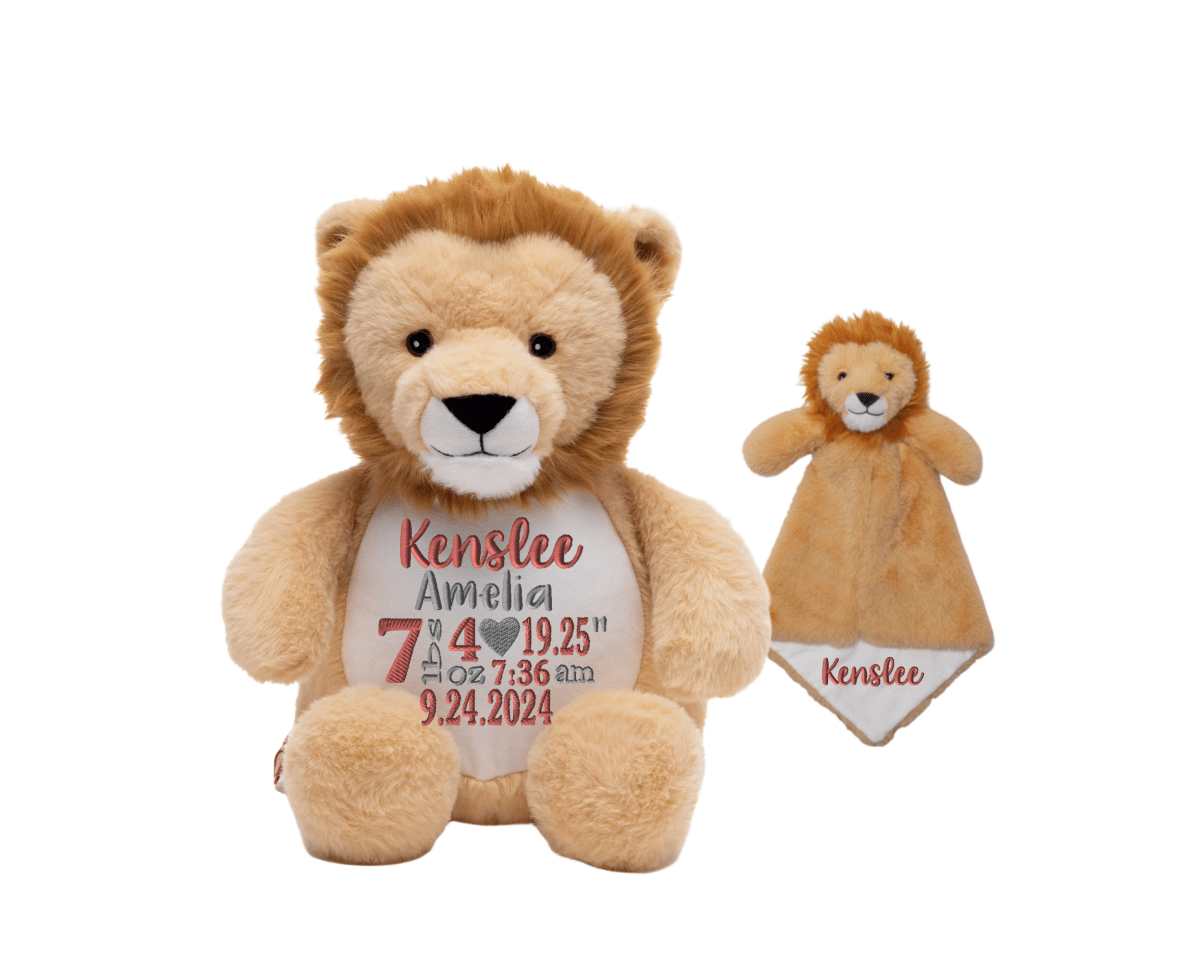 Personalized Birth Info Stuffed Animal And Lovey SetCubbies