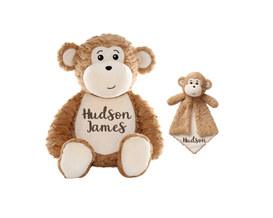 Personalized New Monkey Stuffed Animal Lovey SetCubbies