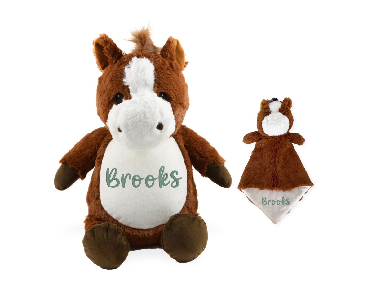 Personalized Name Horse Stuffed Animal Lovey SetI Sew Jo