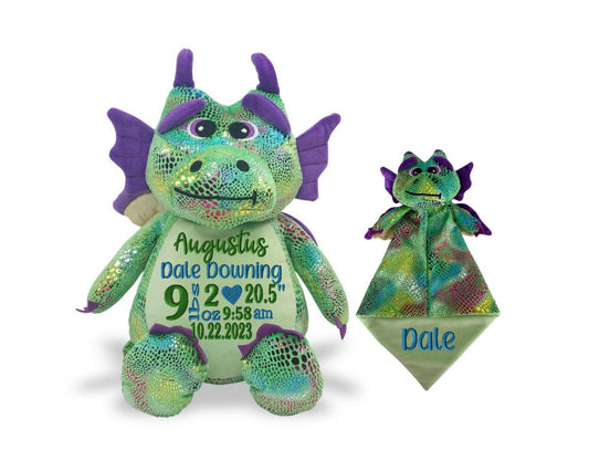 Personalized Birth Stat Dragon Stuffed Animal SetLITTLE ELSKA