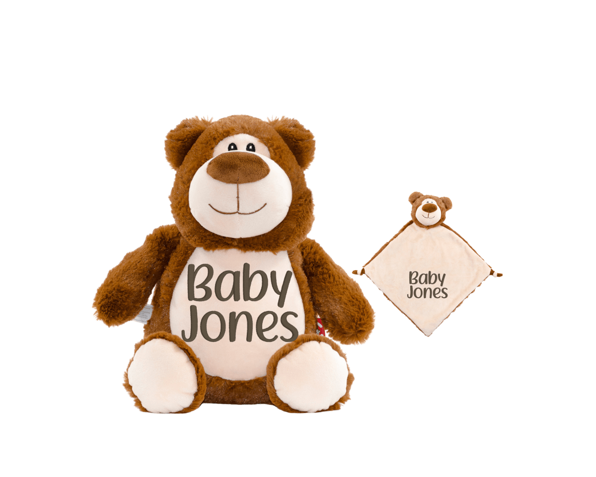 Personalized Brown Bear Set with NameLITTLE ELSKA