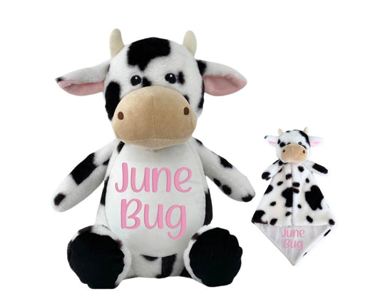 Personalized Name Cow Stuffed Animal SetLITTLE ELSKA