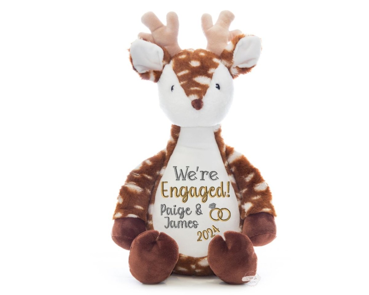 We Are Engaged Highland Cow Stuffed AnimalI Sew Jo